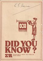 DID YOU KNOW ?  Transcripts from the Popular Radio Series 2ZR