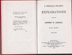 J. McDOUALL STUART'S EXPLORATIONS, across  the Continent of Australia with charts: 1861-62