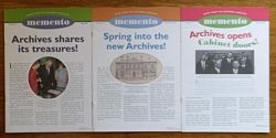 MEMENTO - News from the National Archives (Issues No. 17 to 19)