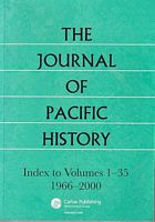 THE JOURNAL OF PACIFIC HISTORY - Index to Volumes 1-35