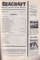 POWER & SAIL SEACRAFT - Aquatic Magazine Covering the Australasian Waterfront.  Vol. 25, No.1 (August 1960)